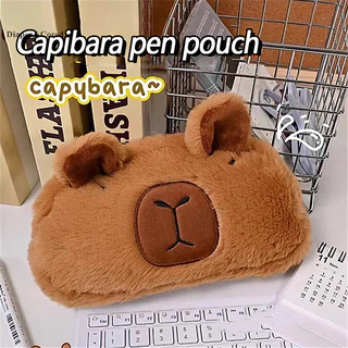 Diaper & CORED Dễ Thương Kawaii Dung Tích Lớn Capybara Túi Đựng Bút Hoạt Hình Ngộ nghĩnh Thời Trang Capybara Sang Trọng Túi Đựng Bút Chì Đồ Dùng Học Tập Quà Tặng Sinh Nhật YTH