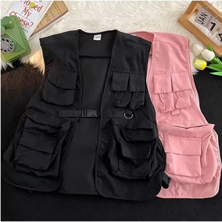 Áo vest nam ngoài KYUSHUAD retro nhiều túi Nhật Bản hợp thời trang dáng rộng chức năng phong cách BF áo vest thông thường