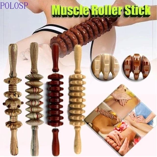 Polosp Con lăn tập thể dục bằng gỗ Chống Cellulite Hướng dẫn sử dụng Giảm đau bụng Gỗ Trị liệu Massage toàn thân Yoga Kích hoạt điểm mát xa