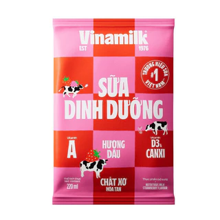 Sữa dinh dưỡng Vinamilk bịch 220ml - DÂU