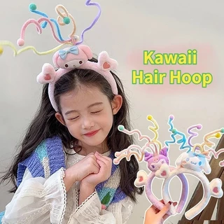 Kawaii Hoạt Hình Sanrio Sang Trọng Búp Bê Đầu Kuromi Giai Điệu Cinnamoroll Băng Đô Quấn Tóc Bé Gái Phụ Kiện Tóc