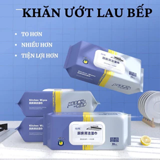 Khăn ướt lau bếp hương chanh - tiện dung - gói 80 tờ