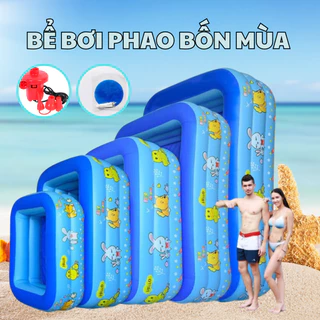 Bể Bơi Bốn Mùa KAW 3 Tầng, Kích Thước Lớn, Siêu Dày, Siêu Bền - Đi Kèm Phụ Kiện Bơm Điện, Keo Vá,...