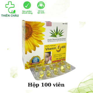 VITAMIN E 400 Viên uống sáng da, mịn da (Hộp 100 viên)