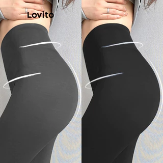 Quần legging Lovito cá mập lưng cao màu trơn cơ bản cho nữ LNE02002 (Nhiều màu)