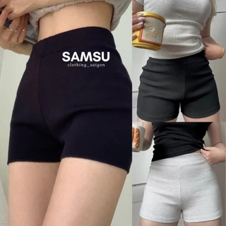 Quần đùi gân Black Funoff Short - Biker short dáng ngắn nữ mùa hè năng động tập gym yoga - ENVI