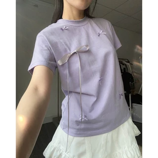 Áo thun babytee đính nơ bạc Myra.vn Bbt235/P10K4