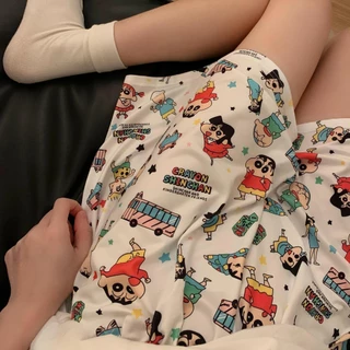 Mùa Hè Pyjama Quần Nữ Hoạt Hình Thường Ngày Rời Kích Thước Lớn Quần Short Mùa Hè Phong Cách Mới Crayon Shin-Chan Quần Vải