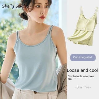 Phụ Nữ Mùa Hè Có Miếng Lót Ngực Áo Ngực Pure Desire Phong Cách Cổ Chữ U Slim-fit Ôm Hơn Nhìn Ngắn Top