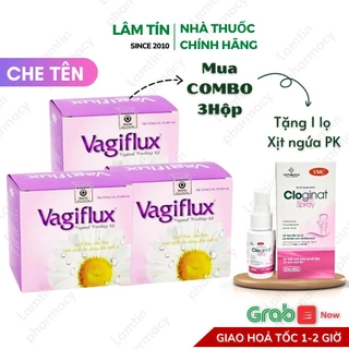 ✔(Tặng Que Kèm Cốc Đựng Chính Hãng) Combo 3Hộp Vagiflux Thụt Rửa Vệ Sinh Phụ Nữ Làm Sạch Sâu Giảm Ngứa Cô Bé