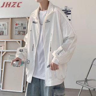 Áo khoác nam JHZC xuân thu thời trang Hàn Quốc đơn giản in chữ dáng rộng giản dị áo sơ mi dài tay