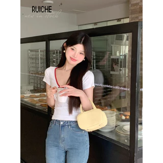 RUICHE áo phông áo thun nữ croptop baby tee Hàn Phong Korean Thời trang Trendy WCS2440R39 16Z240417