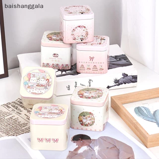 Baishanggala Hộp Kẹo Hoạt Hình Gấu Thỏ Họa Tiết Niêm Phong Tốt Vintage Phục Sinh Cookie Tins ADS