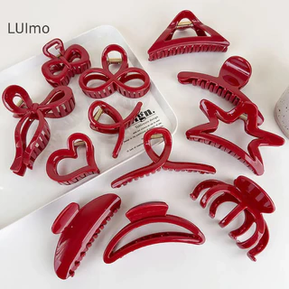 Luimo Red Series Hình Học Vuốt Tóc Cho Nữ Cô Gái Thanh Lịch Kẹp Tóc Cá Mập Kẹp Cua Barrettes Phụ Kiện Tóc Thời Trang SBS