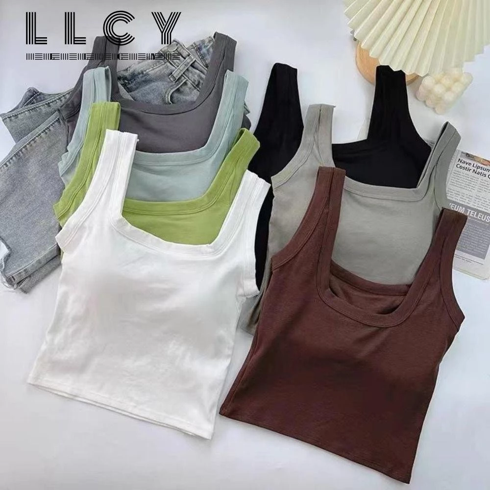 Áo hai dây LLCY, Áo ngực nữ có cổ vuông, có miếng đệm ngực Free Size U Backless Đồ lót một mảnh