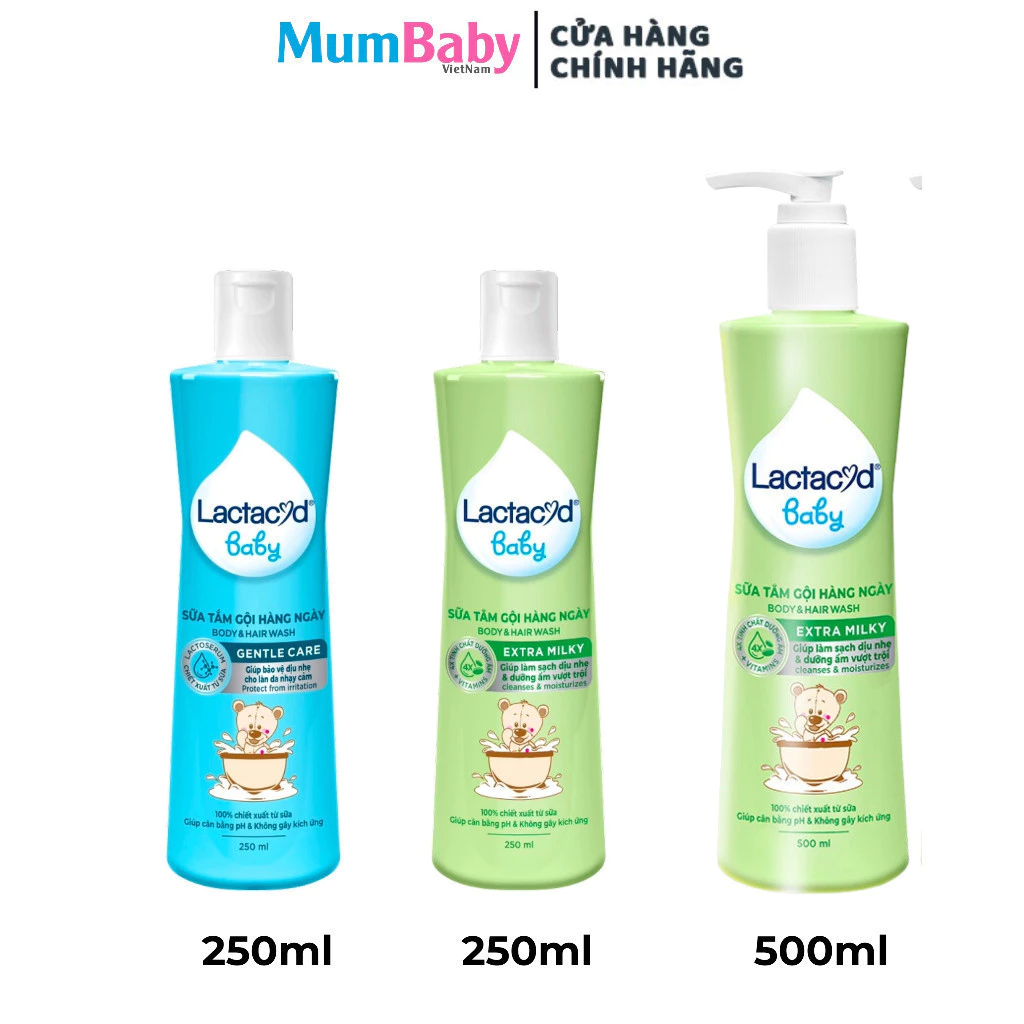 Sữa tắm gội Lactacyd Baby Extra Milky/ BB 250ml/500ml