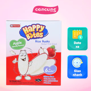 Bánh Gạo Ăn Dặm Cho Trẻ Em Happy Bites Táo 50g