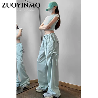 ZUOYINMO quần ống rộng Quần Túi Hộp fashionable Thanh lịch Fashion INS WFK246010R 23Z240607