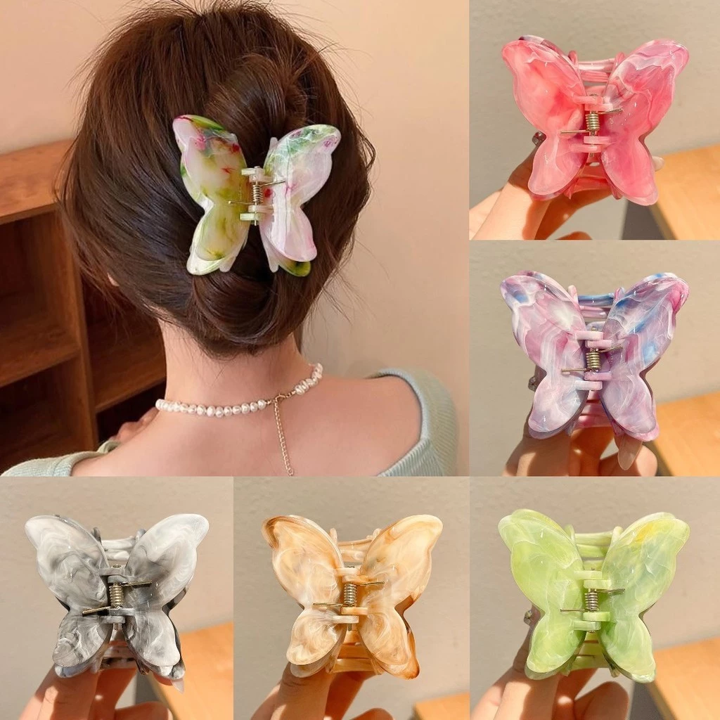 Kẹp tóc lớn hình bướm màu Gradient thời trang Hàn Quốc dành cho nữ