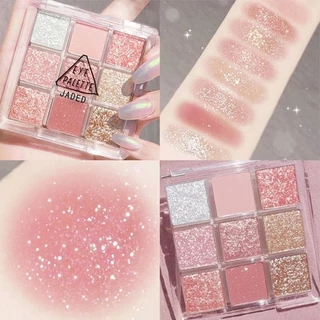 Phấn Mắt Hoa Hồng Chín Màu Trong Suốt Acrylic Ngọc Trai Matte Eyeshadow Palette Chống Thấm Nước Không Dễ Phai Màu Trang Điểm Phấn Mắt