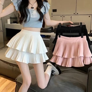 [Sẵn Sàng] Váy Bánh Tính Khí Nữ Eo Cao Phong Cách Phương Tây Tinh Khiết Desire Phong Cách Gợi Cảm Culottes Váy Chữ a Nửa Chiều Dài _ Cửa Hàng Quần Áo NG