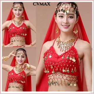 Áo ngực khiêu vũ bụng CVMAX cho Thái Lan / Ấn Độ / Ả Rập Trang phục múa tua rua Sequin