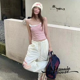 Hannie House- Áo hai dây in hình kẻ sọc mùa hè dành cho nữ