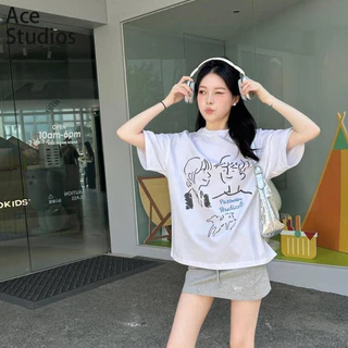 Ace Studios áo phông áo thun nữ croptop baby tee Cute Thể thao hàn quốc Comfortable WCS2440NCW 15Z240413