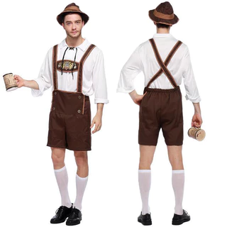 Người Lớn Nam Oktoberfest Trang Phục Lễ Hội Đức Bia Cosplay Đồng Phục Plus Kích Thước Mũ Top Ngắn Halloween Carnival Quần Áo