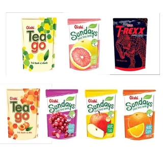 Túi Nước Oishi Sundays/ T Rexx/ Tea Go / 200ML nhiều hương vị trái cây