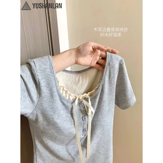 YUSHANLAN áo phông áo thun nữ croptop baby tee phổ biến Cổ điển INS Dễ thương WTX244120Q 17Z240426