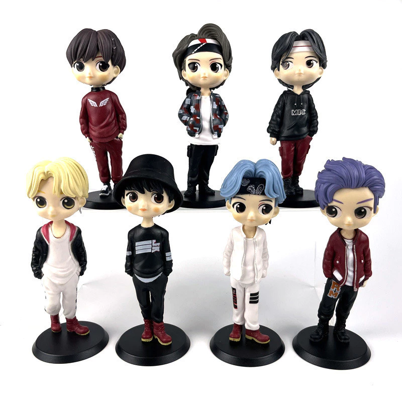 7 Cái / bộ Kpop Star 15cm PVC Mô Hình Đồ Chơi Hành Động Bang-tan Bé Trai Nhóm BT21 Nhân Vật Hành Động Búp Bê Người Nổi Tiếng Thần Tượng Bộ Sưu Tập Quạt