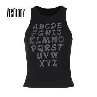 Vesglory Nữ Tank Top 2024 Mới Màu Trơn Slim Fit Cổ Tròn Không Tay Áo