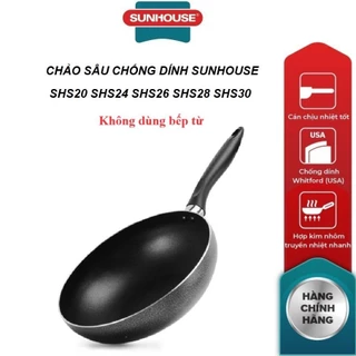 Chảo sâu lòng SUNHOUSE phi 20-30cm (Đen) SHS20 SHS24 SHS26 SHS28 SHS30