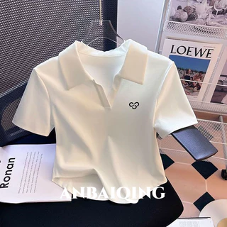 ANBAIQING áo phông áo thun nữ croptop baby tee Minimalist thời trang INS Thể thao WTX2450LQY 20Z240514