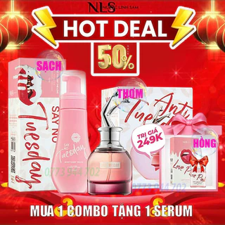 (Mẫu Mới Chính Hãng) Combo Dung Dịch Vệ Sinh SAYNO TUESDAY & Nước Hoa Xịt, Serum dưỡng ANTI TUESDAY NLS