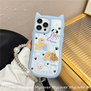 Puppy Tai Mèo Dễ Thương Vỏ Trong Suốt Tương Thích Cho iPhone 11 13 12 14 15 Pro Max Vỏ Mềm Silicon Bảo Vệ