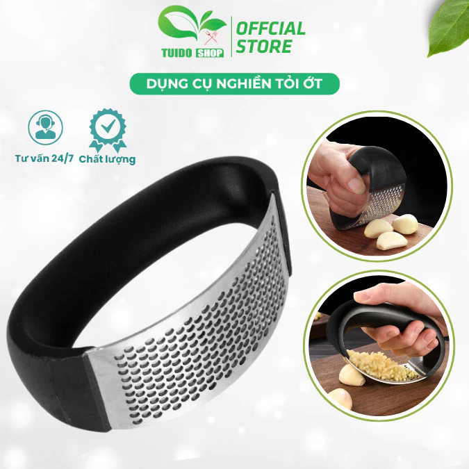 Dụng cụ dập tỏi, ép tỏi, nghiền tỏi inox, dụng cụ nghiền tỏi bằng thép không gỉ TUIDO SHOP