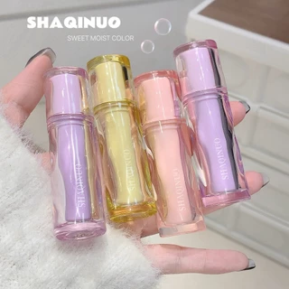 Shaqinuo Ống tròn đầy màu sắc Son bóng dưỡng ẩm Bề mặt gương Chống nước Lâu trôi Không dễ phai Son môi