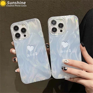 Vỏ Tương Thích Cho IPhone 11 X XR 15 14 13 12 Pro Max 7 8 SE 2020 Xs Max Cao Cấp Lông Vũ Sang Trọng Gạc Đơn Giản Tình Yêu Văn Bản Ốp lưng Chống Sốc Bóng Mềm Mại