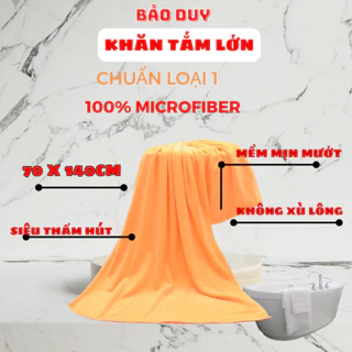 Khăn tắm Microfiber cao cấp  - 70x140cm siêu mềm thấm Hút Tốt- Không Xù, Đổ Lông - Hàng Chuẩn Loại 1 -Bảo Duy