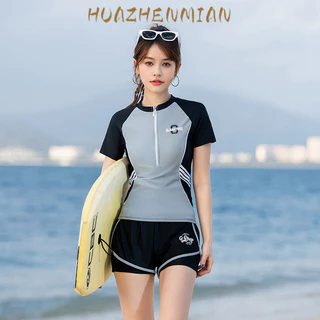 HUAZHENMIAN Bikini Đồ Bơi đồ đi biển bikini kín đáo Thu hút Đẹp Fashion Phóng khoáng WYZ2451NVL 22Z240528