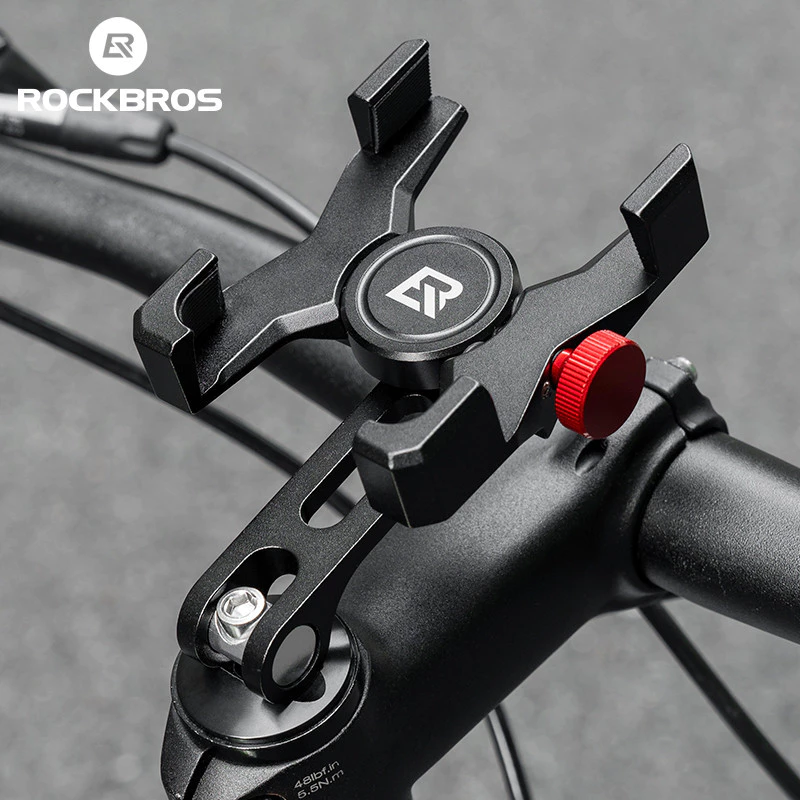 Rockbros Giá Đỡ Điện Thoại Xe Đạp Hợp Kim Nhôm Siêu Nhẹ Ổn Định MTB Xe Đạp Đường Bộ Chống Trơn Trượt Giá Đỡ Điện Thoại Xe Máy