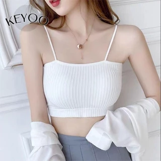 [Keyoo]Áo ba lỗ nữ , Áo ngực mỏng, Quần lót ống sợi Polyester thoáng khí phiên bản Hàn Quốc