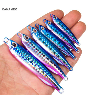 Canamek Kim Loại Đúc Jig Thìa Bờ Vỏ Jigging Cá Biển Bass Mồi Câu Cá Nhân Tạo Mồi Giải Quyết Mới