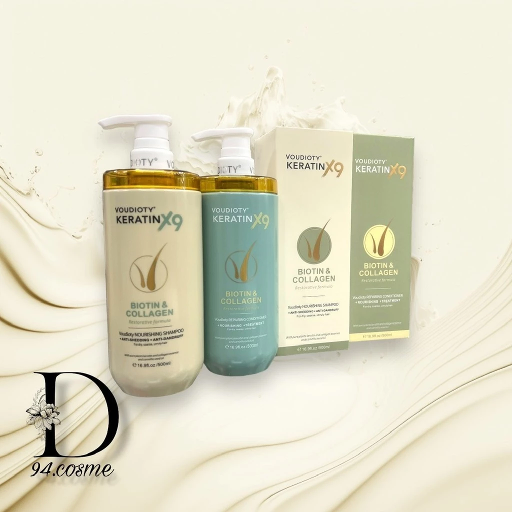 Dầu Gội Phục Hồi Hư Tổn Giảm Gãy Rụng, Giảm Gàu VOUDIOTY KERATIN X9 Biotin & Collagen 500ml