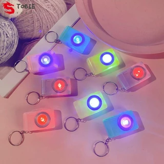 Tobie Camera Điện Dạ Quang Móc Chìa Khóa, Camera Nhựa LED Vòng Chìa Khóa Ô Tô, Máy Ảnh Kawaii Đèn Pin Dạ Quang Máy Ảnh Mini Đồ Chơi Đèn LED Móc Khóa Trang Trí