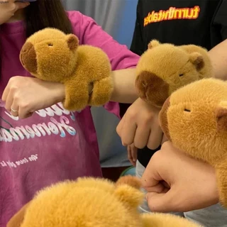 Qtukii Capybara Đồ chơi sang trọng, Vòng tay vỗ tay hoạt hình Vòng tay tát động vật, Vòng đeo tay động vật Đồ chơi tương tác