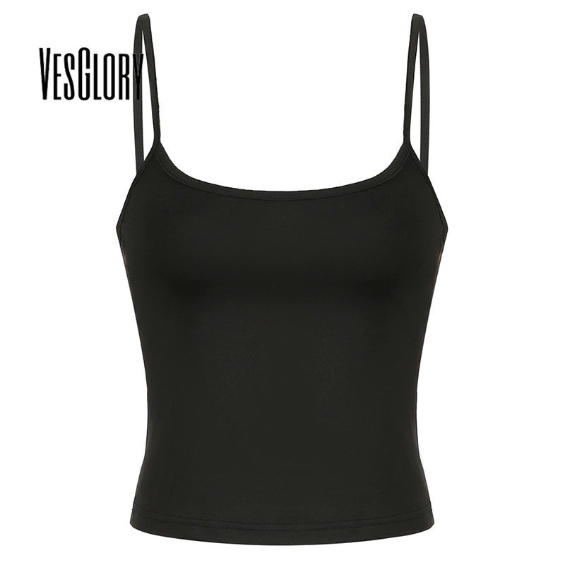 Vesglory Nữ Tank Top 2024 Tất Cả Trận Đấu Màu Trơn Cổ Chữ U Ôm Phù Hợp Với Tay Áo Camisole