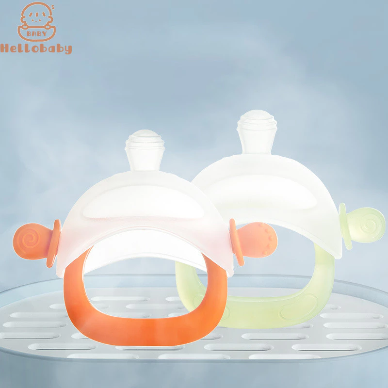 Dụng cụ cạo râu silicon Hellobaby dùng để ăn bàn tay, que mọc răng cho bé, đồ chơi nhai kẹo cao su luộc, silicone cấp thực phẩm cho bé